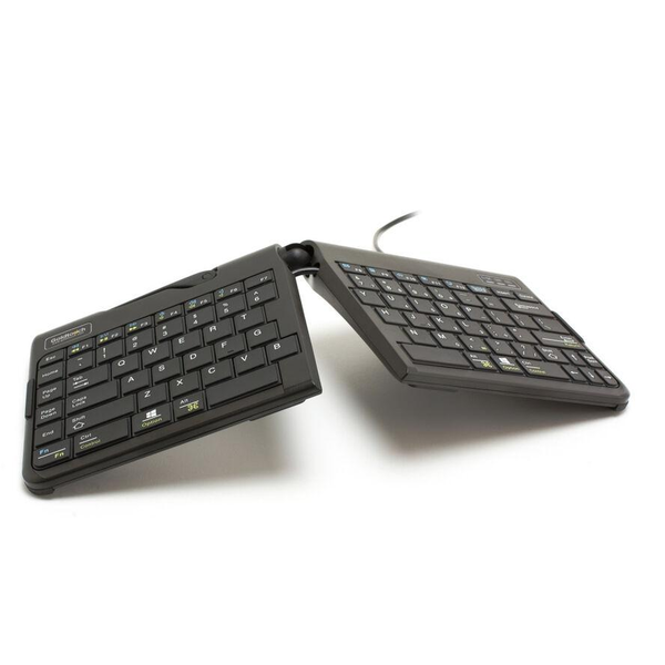 BakkerElkhuizen Goldtouch Travel Go2 Wired toetsenbord Kantoor USB QWERTZ Duits Zwart