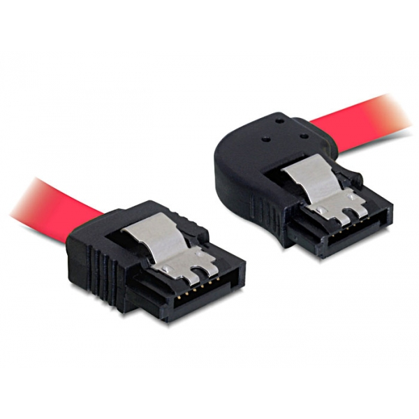 Delock SATA 3 Gb/s Kabel gerade auf rechts gewinkelt 30 cm rot