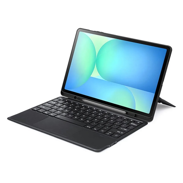 Dux Ducis DK bluetooth billentyűzet + touch pad (Type-C aljzat, mágneses, asztali tartó, QWERTY) FEKETE Samsung Galaxy Tab S10 FE Plus LTE (SM-X620) / Galaxy Tab S10 FE Plus WIFI (SM-X626) (GP-174143)