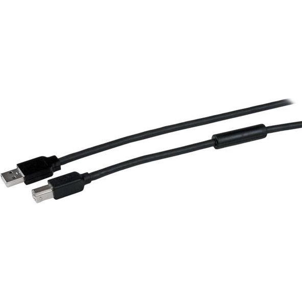 StarTech.com 15m USB 2.0, M/M USB-kabel USB A USB B 0,48 Gbit/s Aluminium, Zwart