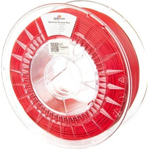 Spectrum Filaments 80931 Huracan PLA TRUE RED 3D nyomtatószál PLA műanyag Highspeed nyomtatószál, Megnövelt extrudálási sebesség 1.75 mm 1000 g Piros (SPC-24222)