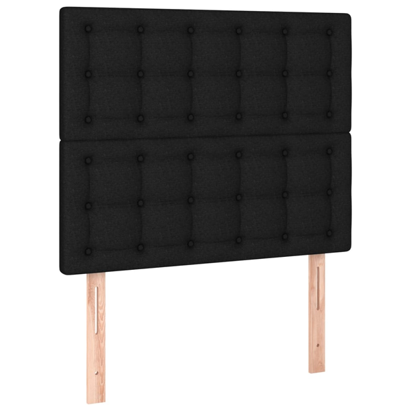 Tăblii de pat, 2 buc, negru, 90x5x78/88 cm, textil
