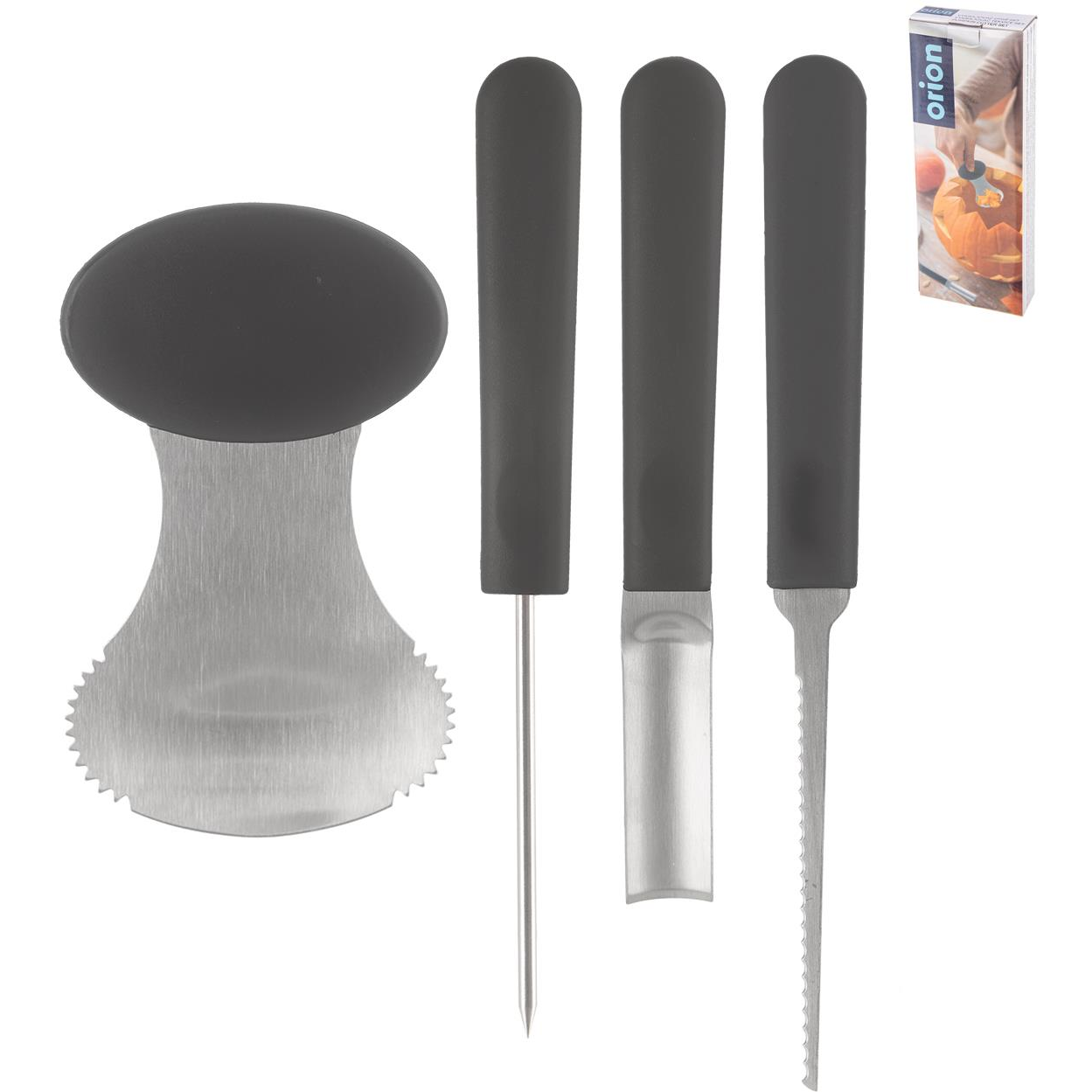 Orion 4 részes tökfaragó készlet, rozsdamentes acél/műanyag (144109)