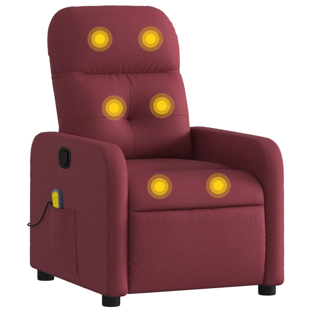 bordó dönthető szövet masszázsfotel (374209)