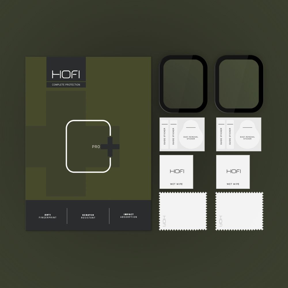 HOFI Hybrid Pro+ Glass - Apple Watch Series 10/11 (46 mm) üvegfólia - 2 db/cs - fekete (HO376490)