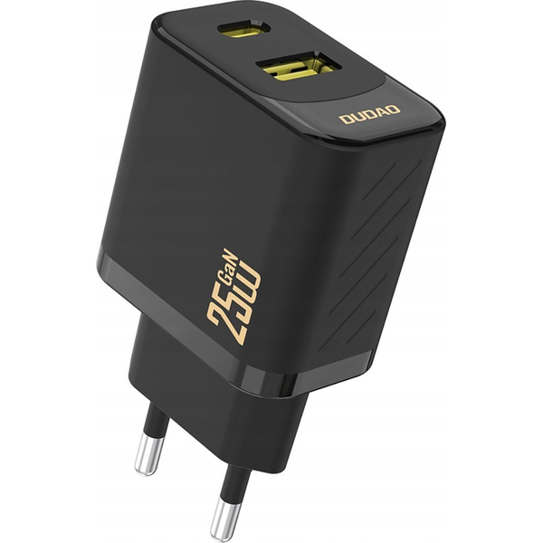 Ładowarka Dudao A26T GaN 25W USB-A, USB-C - czarna
