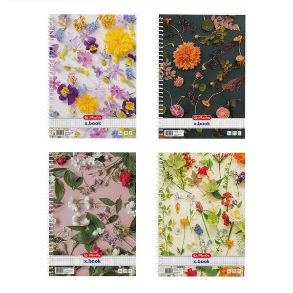 Herlitz Flower II 70 lapos A4 négyzetrácsos spirálfüzet - Többfajta (400201490)