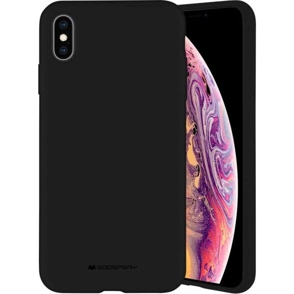 Mercury Silicone Apple iPhone 12/12 Pro szilikon tok, fekete (110848)