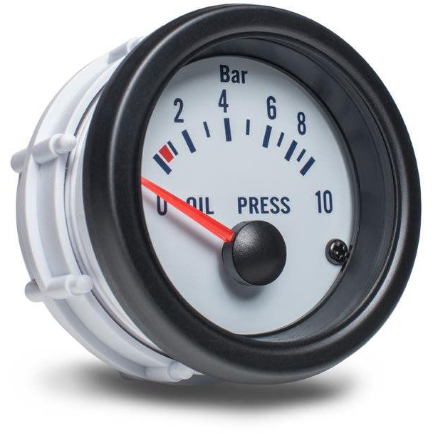 Auto Gauge - Olajnyomás-mérő, fehér (AGTOPW-12)