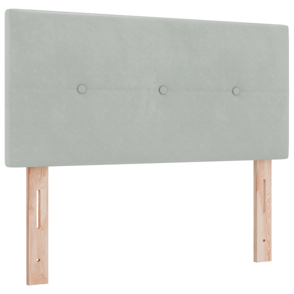 Cap de pat LED cu tapițerie butonată Gri deschis 80 cm Catifea