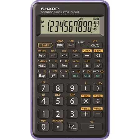 Sharp EL-501T számológép Hordozható Tudományos számológép Fekete, Lila