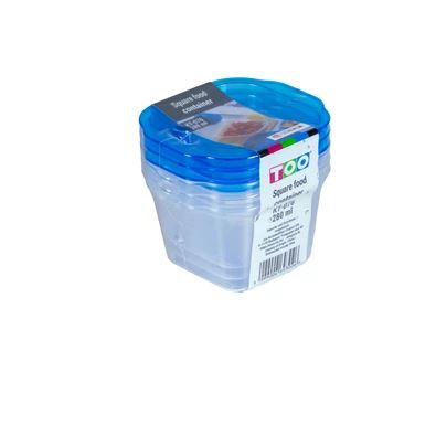 TOO 3db-os négyzet alakú ételtároló doboz szett 280ml-es (KT-076) (KT-076)