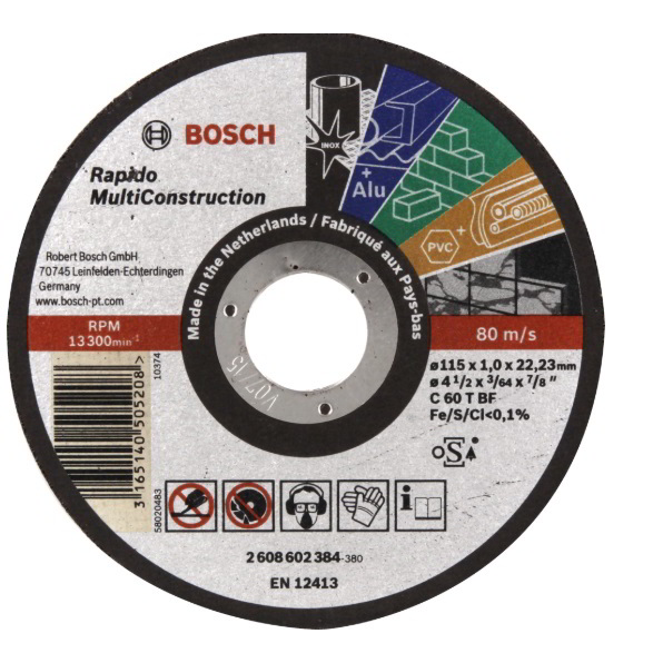 Bosch 2 608 602 384 sarokcsiszoló tartozék Vágótárcsa (2608602384)
