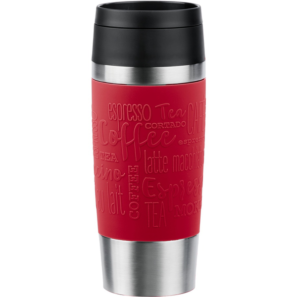 EMSA Travel Mug Classic N2020400 cană voiaj 360 ml Negru, Roşu, Din oţel inoxidabil Din oţel inoxidabil