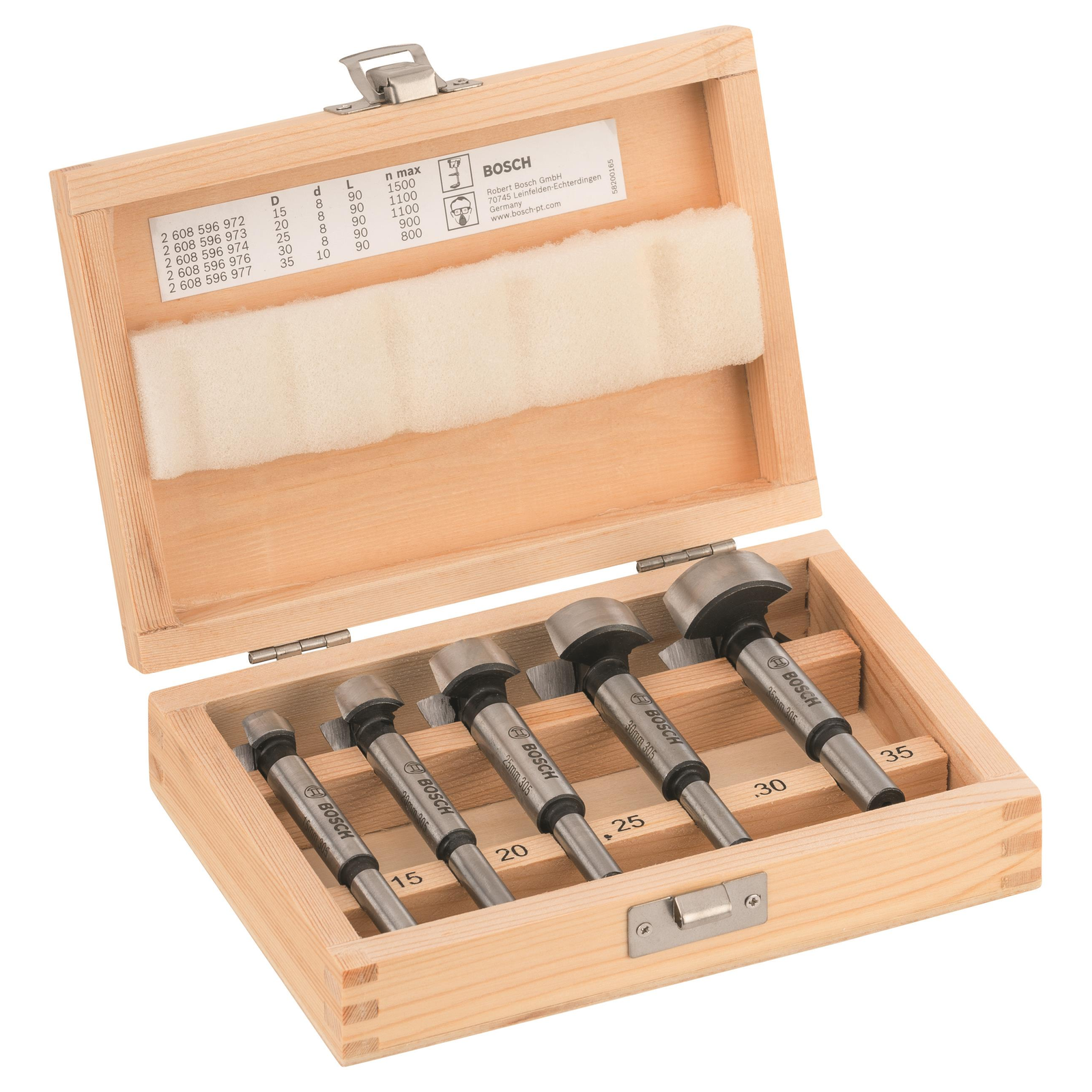 BOSCH 2607018395 forstner fúrószár készlet, 5 db, 15-35 mm (2.607.018.395)