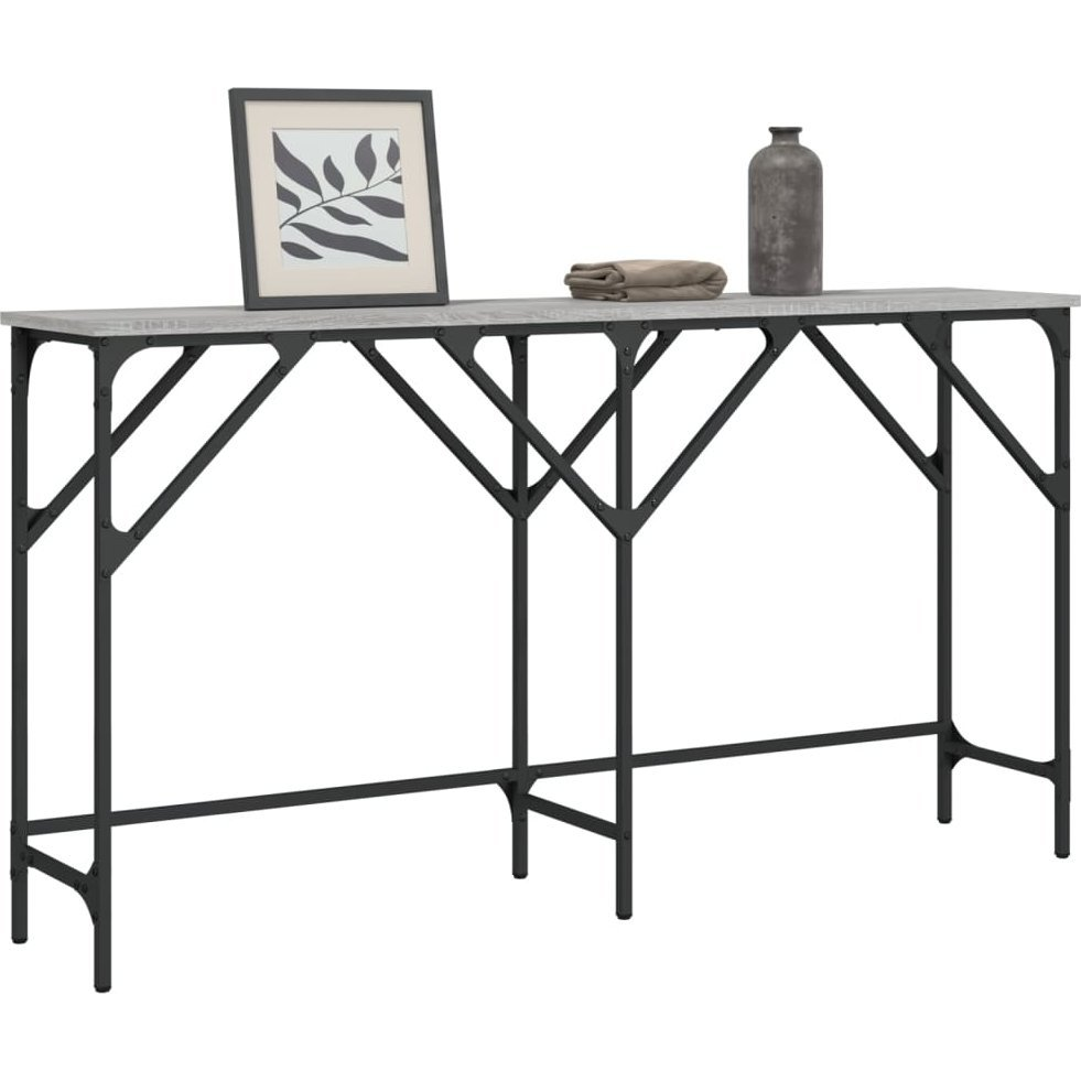 szürke sonoma színű szerelt fa tálalóasztal 140x29x75 cm (837760)