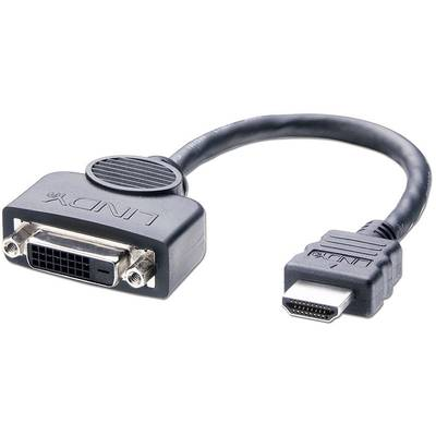Lindy 41227 videokabel adapter 0,2 m DVI-D HDMI Sort