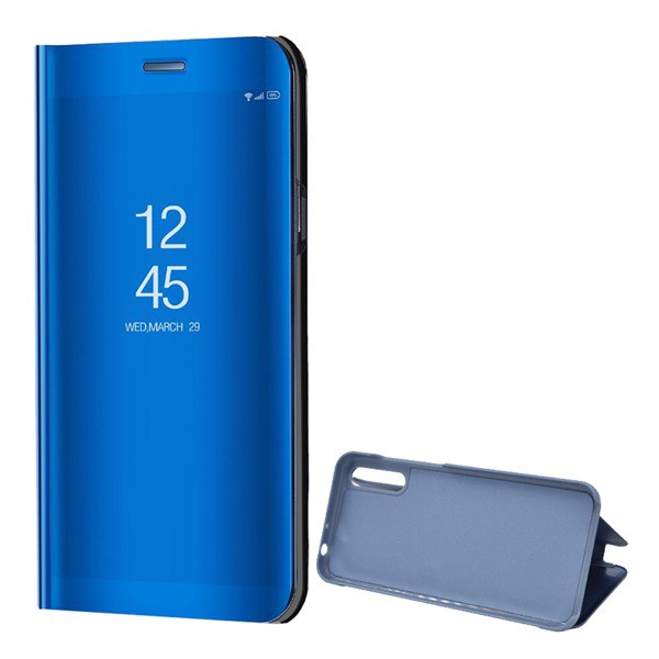Tok álló (aktív FLIP, oldalra nyíló, asztali tartó funkció, tükrös felület, Mirror View Case) KÉK [Huawei Y8p] (5996457983476)