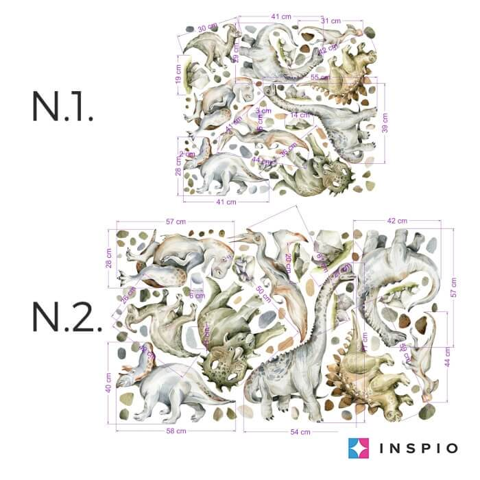 Falmatricák fiúknak - Dinoszauruszok N.1. kicsi szett (9419f)