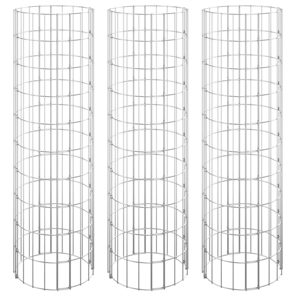 3 db kör alakú horganyzott acél gabion magaságyás Ø30 x 100 cm (152020)