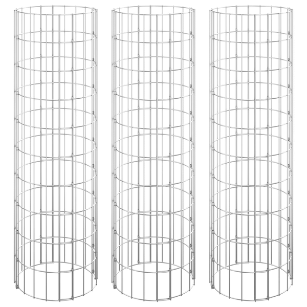 3 db kör alakú horganyzott acél gabion magaságyás Ø30 x 100 cm