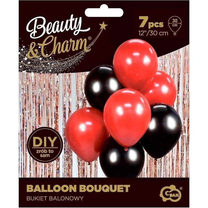 Lufi Szett - 7 db, 30 cm, Piros/Fekete (481360)