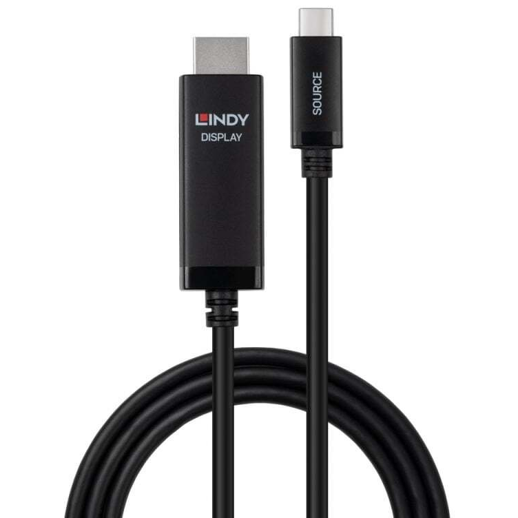 Lindy 43434 adaptér na video kábel 2 m USB Typ-C HDMI Čierna