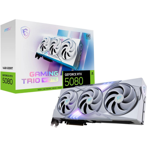 MSI GAMING GEFORCE RTX 5080 16G TRIO OC WHITE videókártya NVIDIA 16 GB GDDR7