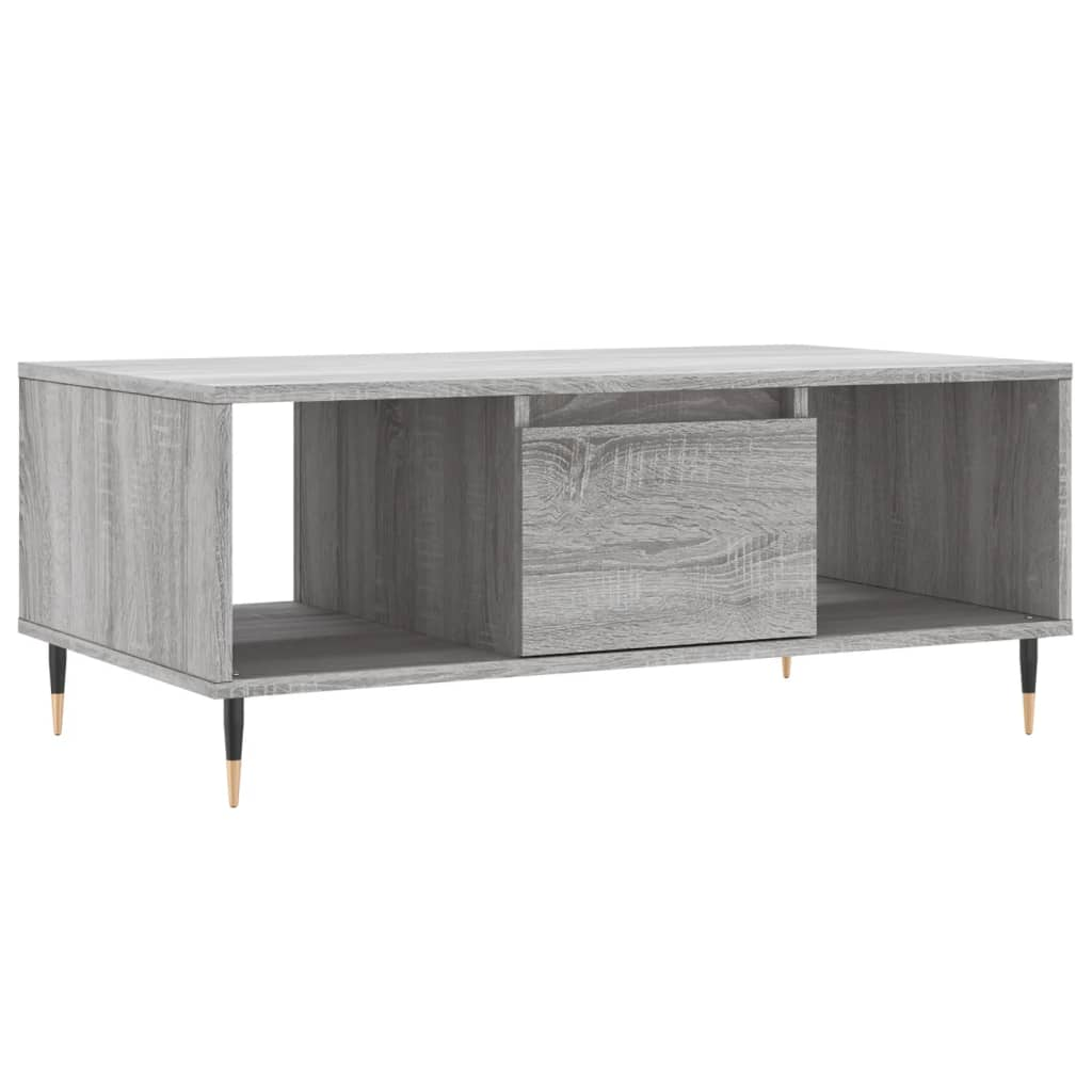 szürke sonoma színű szerelt fa dohányzóasztal 90 x 50 x 36,5 cm (830586)