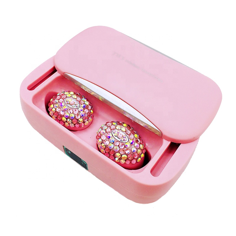 Слушалки GoodBuy Crystal Bling, розови