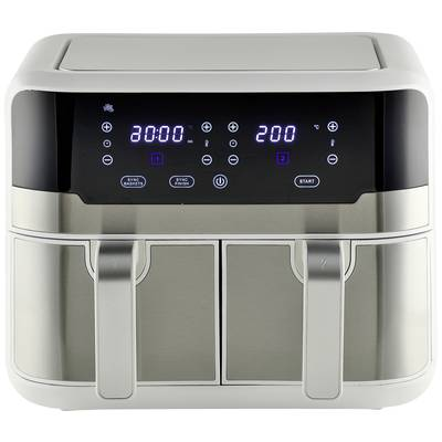 Masterpro  Forrólevegős fritőz 2400 W Tapadásmentes bevonat, Cool-touch ház, Időzítő funkció, Túlhevülés elleni védelem, Kijelzővel Fehér/nemesacél (BGMP-9178-WH)