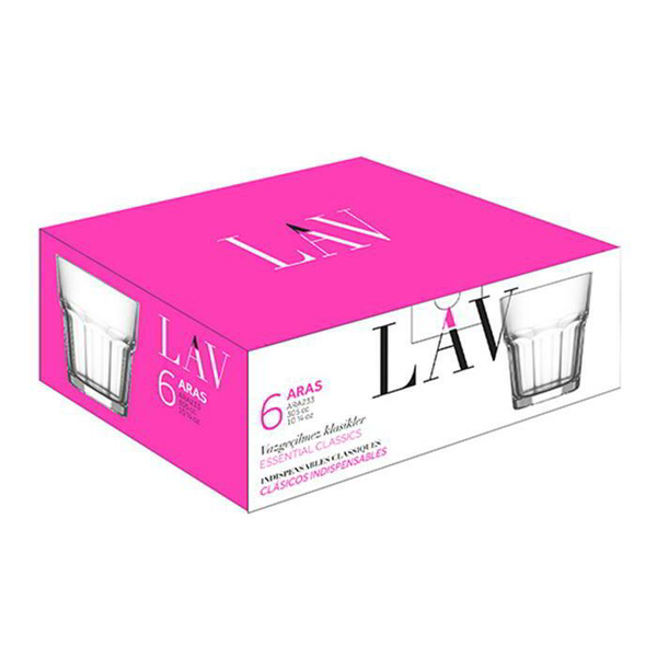 LAV Aras Whisky 305ml Whiskys üveg pohár szett 6 darabos