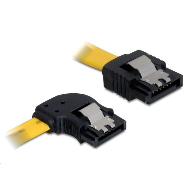 SATA Kabel gerade > nach links gewinkelt (gelb, 30cm)