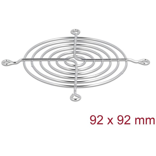 DELOCK Lüftergitter 92 x 92 mm silber