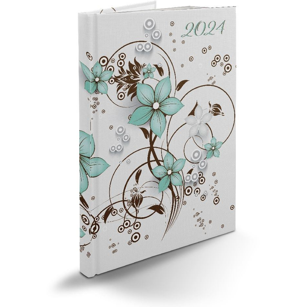 Realsystem 2024-es Picture B5 heti beosztású határidőnapló kékvirág (5611-60)