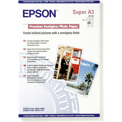 Epson Premium, DIN A3+, 250g/m² fotópapír Fehér Félfényes (C13S041328)