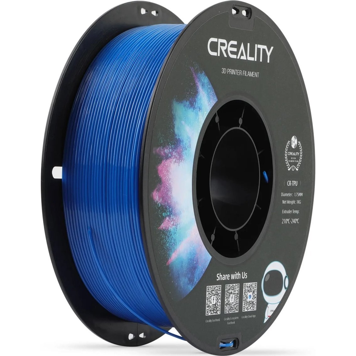CREALITY TPU Filament 1.75 mm 1 kg kék (6971636407621)