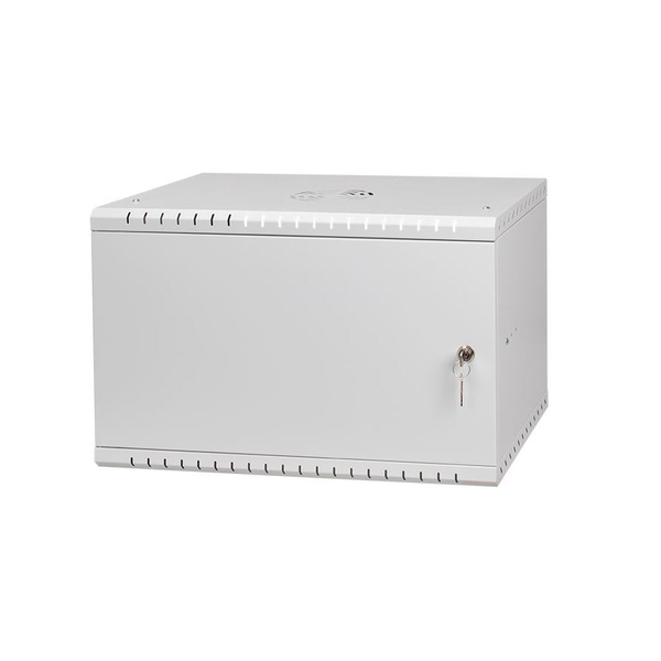 Stalflex rc19-6u-450mg 19" 6u 450 mm дълбочина, монтирана на плоча, сив метален шкаф за стенен шкаф