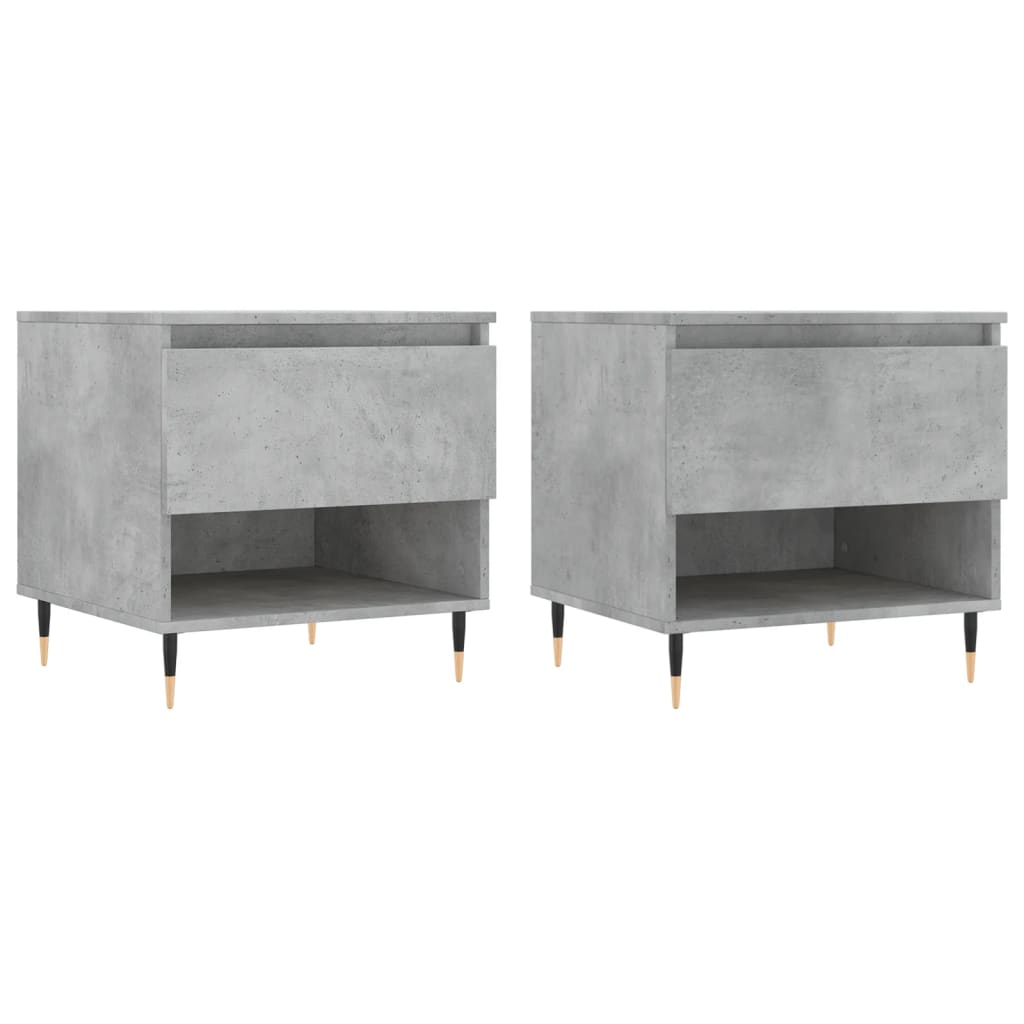 2 db betonszürke szerelt fa dohányzóasztal 50 x 46 x 50 cm (830901)