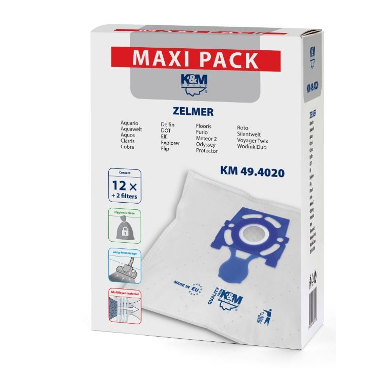 K&M 49.4020 Zelmer Porzsák (12 db / csomag) (KM 49.4020 MAXI)