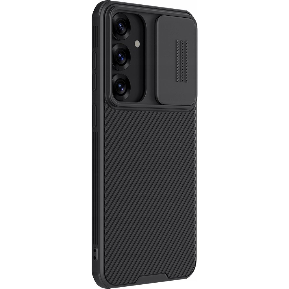 Samsung S25 Nillkin Camshield Pro Szilikon Telefonvédő Ütésállóság, Csíkos, Fekete (6902048288508)