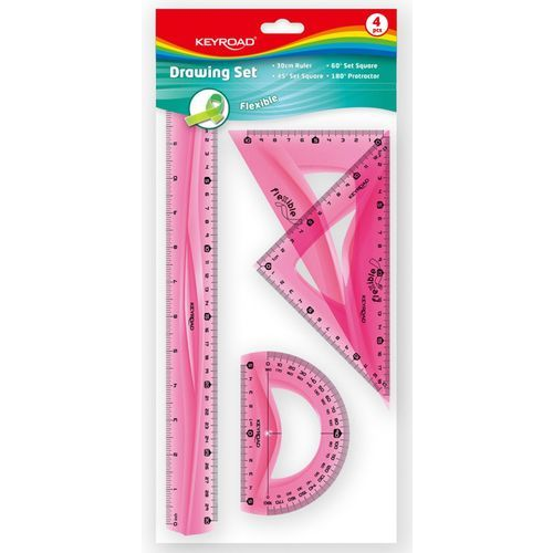 Keyroad Vonalzó - Készlet, 30 cm, Flexibilis, 4 db/Bliszter, Vegyes Színek (30641812)