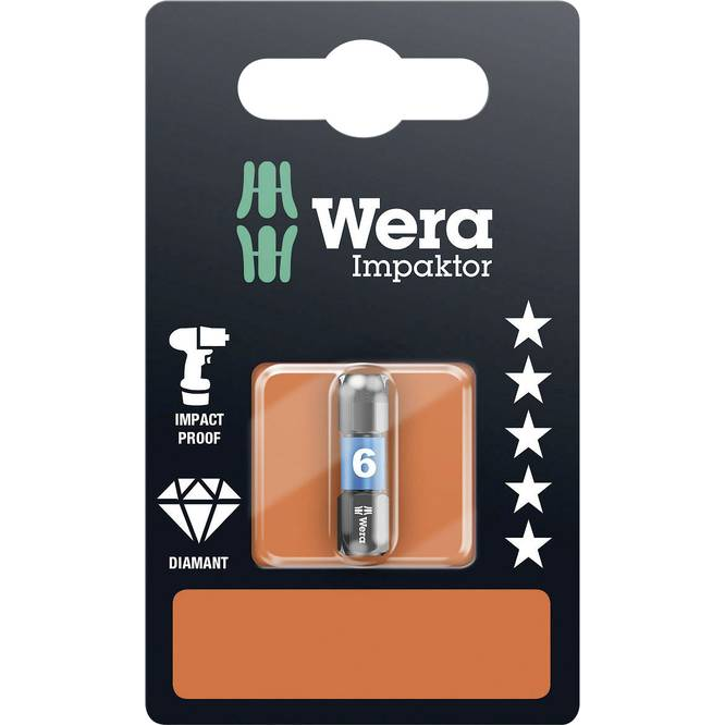 Wera 840/1 IMP DC 1 x 6,0x25 Impaktor bit Hossz:25 mm (05073906001) (05073906001)