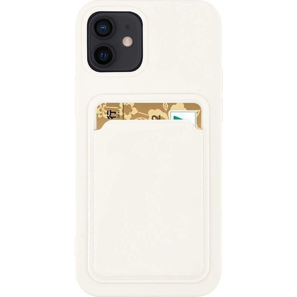 Szilikon Tok Bankkártyatartóval Samsung Galaxy A72 4G Fehér