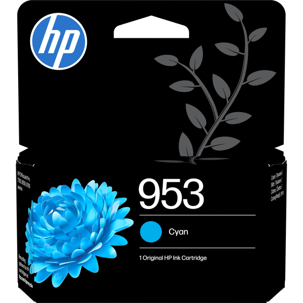 HP 953 Cyan Original Ink Cartridge blækpatron 1 stk Standard Blå