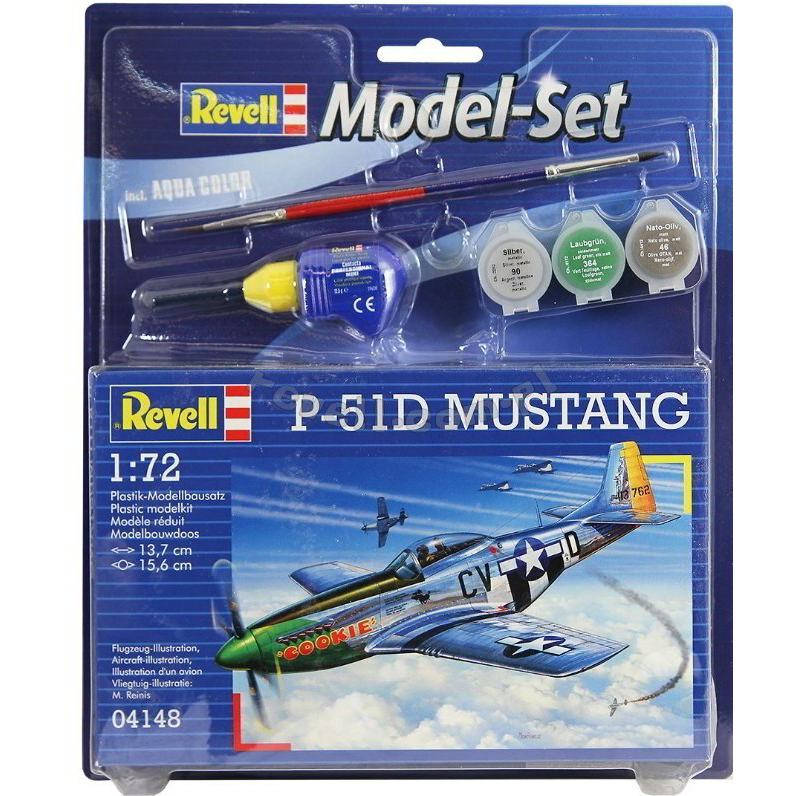 Revell P-51 D Mustang vadászrepülőgép műanyag modell (1:72) (MR-64148)