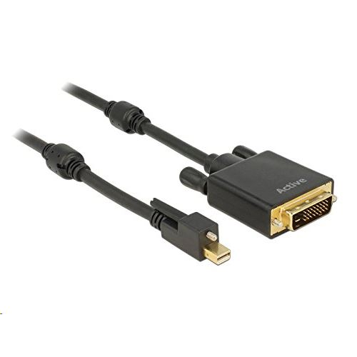 Delock 83726 mini Displayport 1.2 csatlakozó csavarral > DVI csatlakozó 4K aktív, 2m