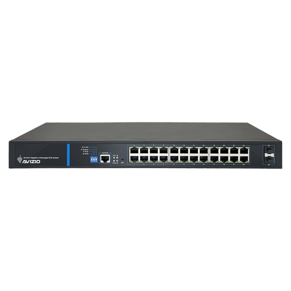 Spravovatelný L2 switch (switch) 24 portů RJ45 PoE 1Gb/s 2 SFP U porty