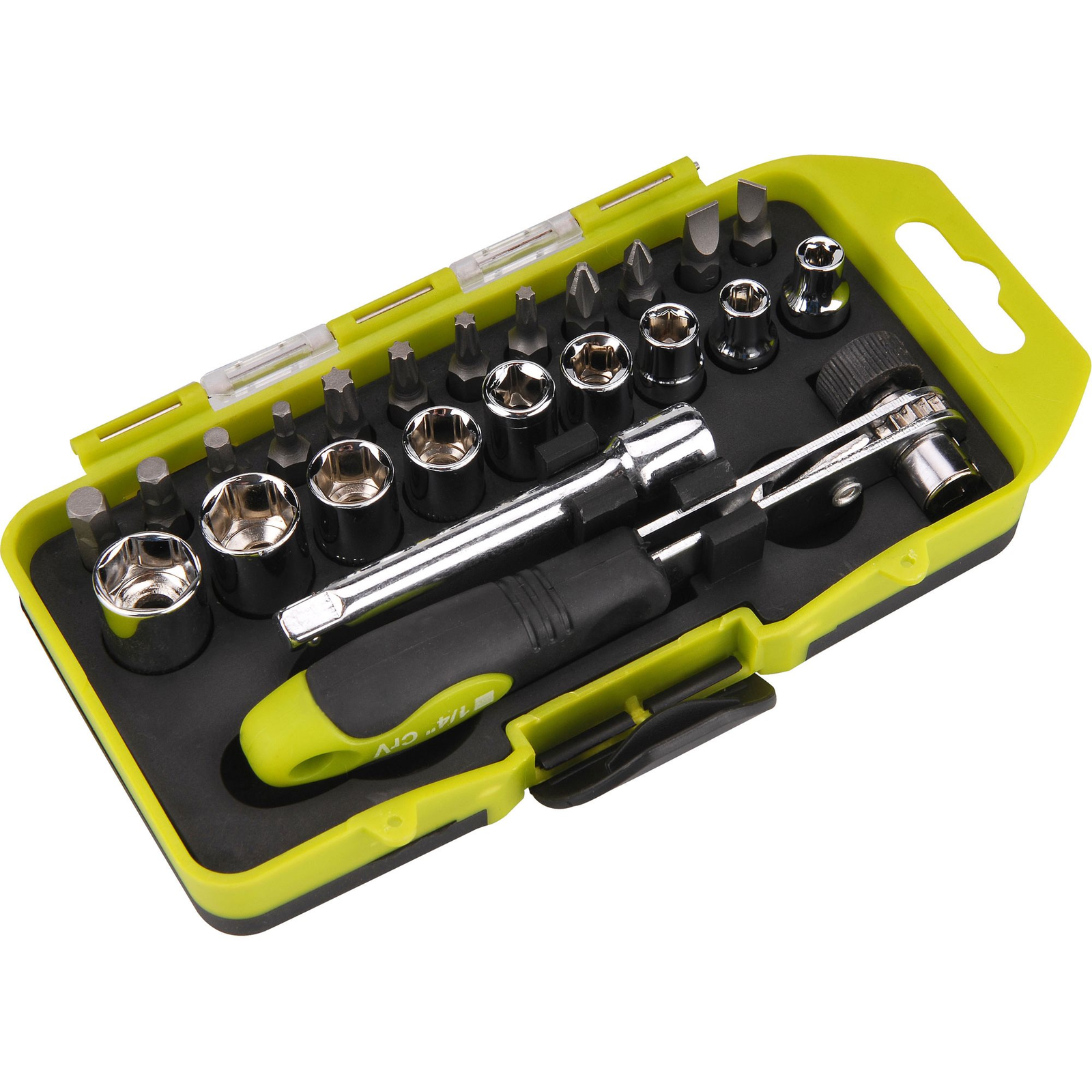 EXTOL CRAFT racsnis csavarhúzó-dugókulcs készlet, 23 db-os szett (53090)