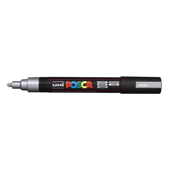 Uni Posca PC-5M Medium 1.8-2.5mm Dekormarker - Ezüst (PC-5M SILVER)